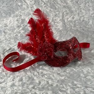 Custom Red Masquerade Mask Halloween